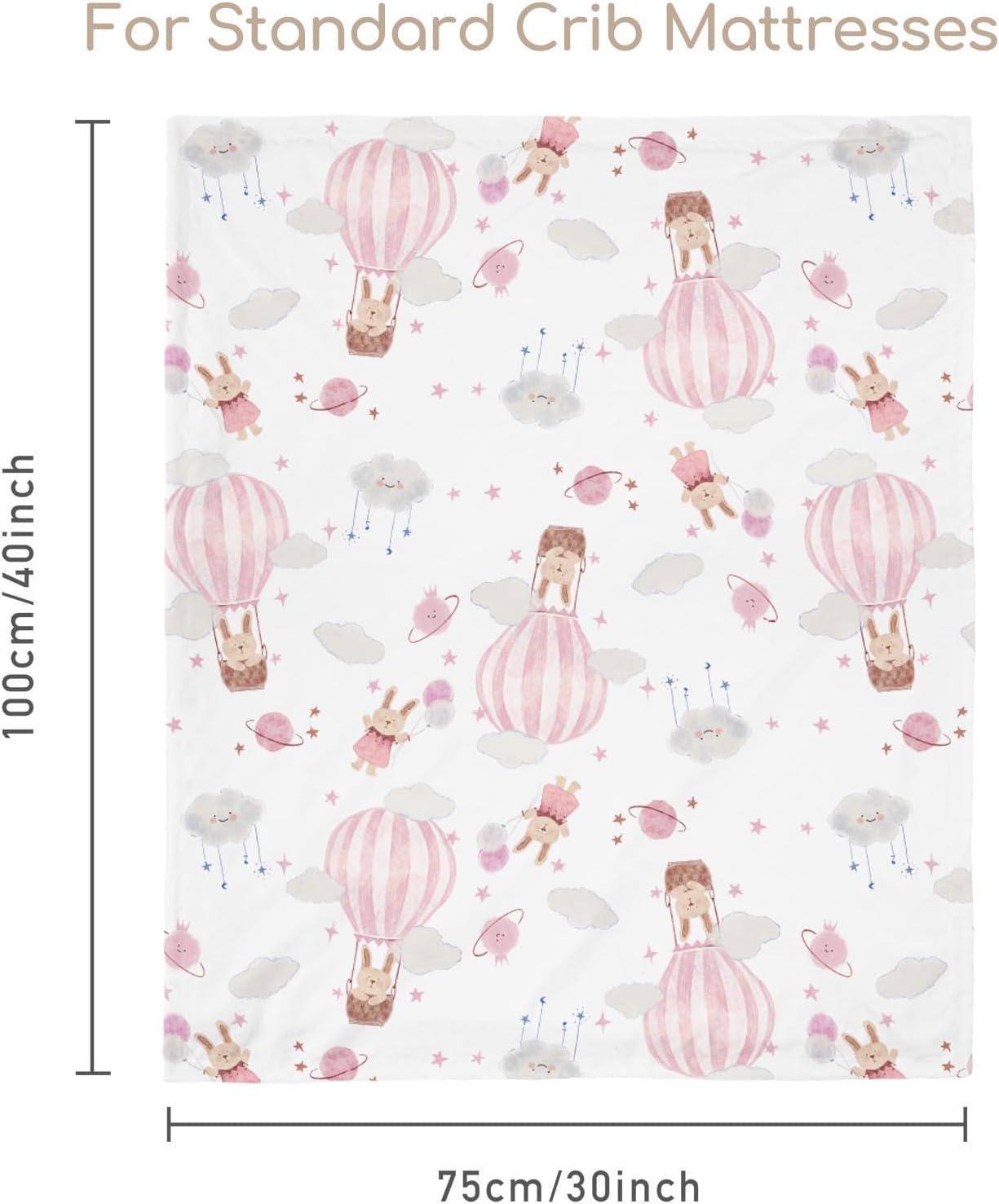 image:imageBaby Minky Blanket for Boys Girl Super Soft Newborn Nursery Blanket with Double Layer Dotted Backing 30x40 Cozy Printed Bed Throw Blanket Undersea WorldPink Balloon Rabbit