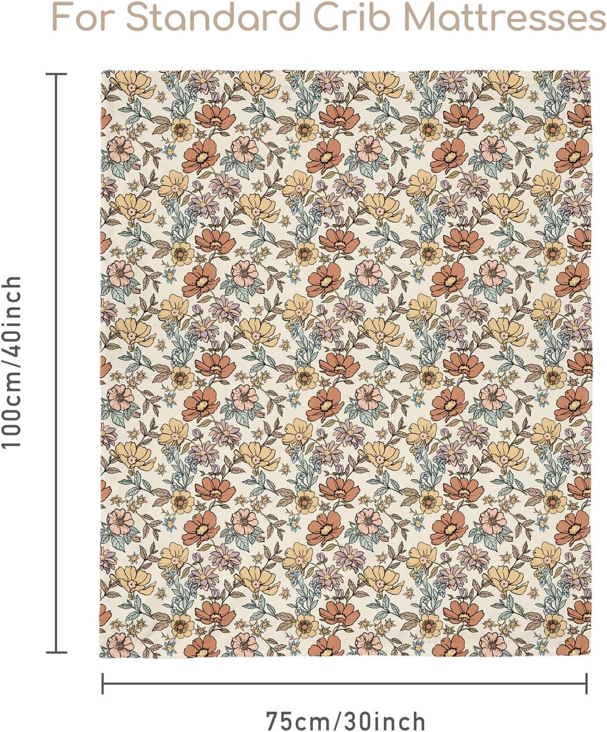 image:imageBaby Minky Blanket for Boys Girl Super Soft Newborn Nursery Blanket with Double Layer Dotted Backing 30x40 Cozy Printed Bed Throw Blanket Undersea WorldChocolate Retro Floral