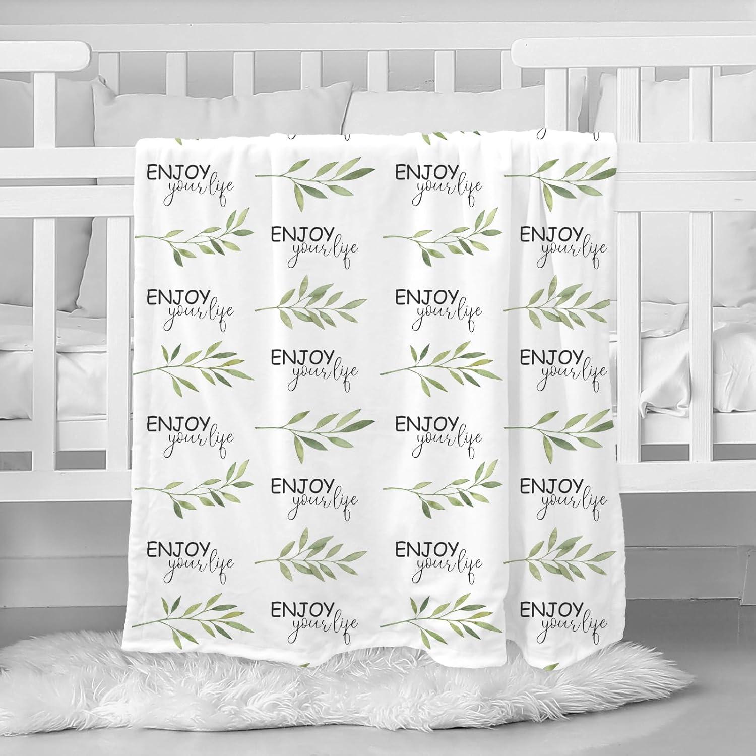 image:imageBaby Minky Blanket for Boys Girl Super Soft Newborn Nursery Blanket with Double Layer Dotted Backing 30x40 Cozy Printed Bed Throw Blanket Undersea WorldWhite Branch
