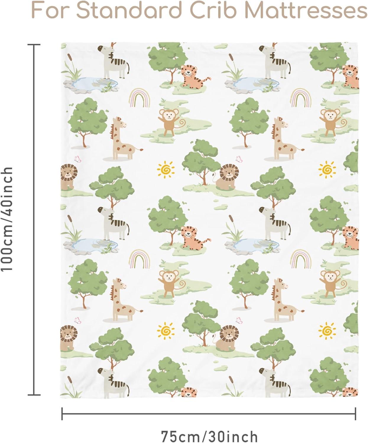 image:imageBaby Minky Blanket for Boys Girl Super Soft Newborn Nursery Blanket with Double Layer Dotted Backing 30x40 Cozy Printed Bed Throw Blanket Undersea WorldGreen Animals