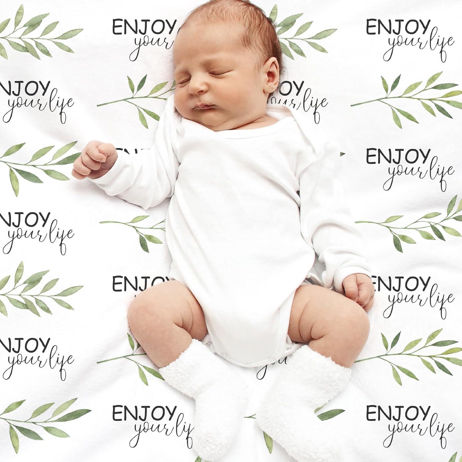 image:imageBaby Minky Blanket for Boys Girl Super Soft Newborn Nursery Blanket with Double Layer Dotted Backing 30x40 Cozy Printed Bed Throw Blanket Undersea WorldWhite Branch
