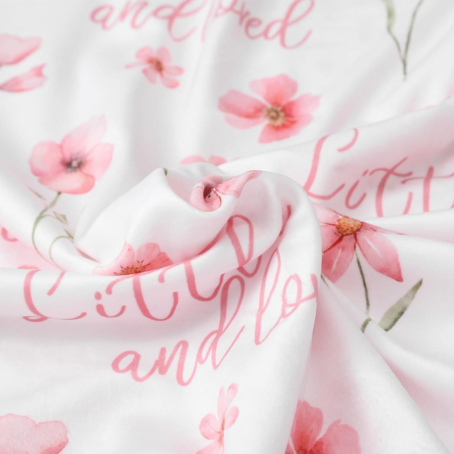 image:imageBaby Minky Blanket for Boys Girl Super Soft Newborn Nursery Blanket with Double Layer Dotted Backing 30x40 Cozy Printed Bed Throw Blanket Undersea WorldA Pink Floral