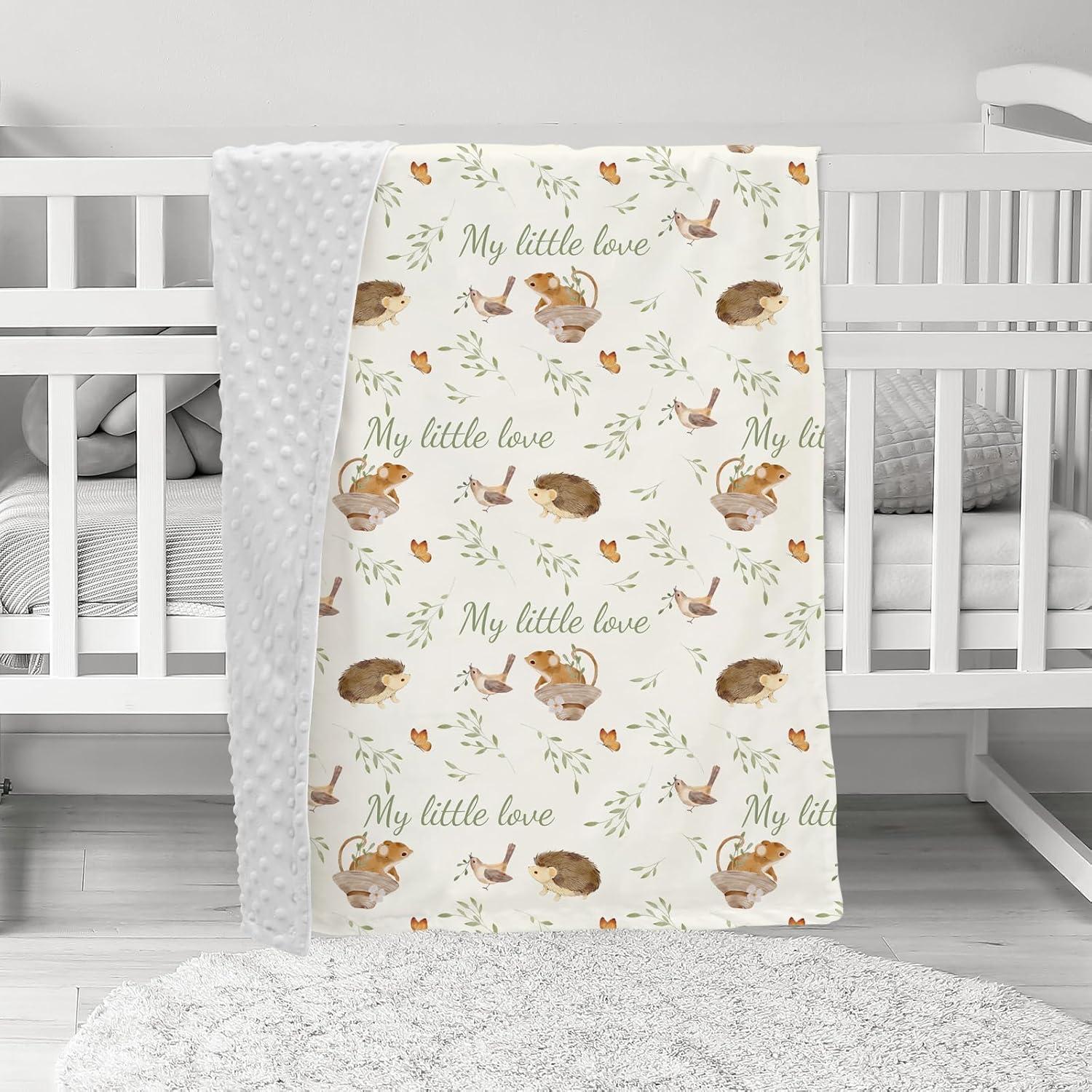 image:imageBaby Minky Blanket for Boys Girl Super Soft Newborn Nursery Blanket with Double Layer Dotted Backing 30x40 Cozy Printed Bed Throw Blanket Undersea WorldGray Jungle Animal