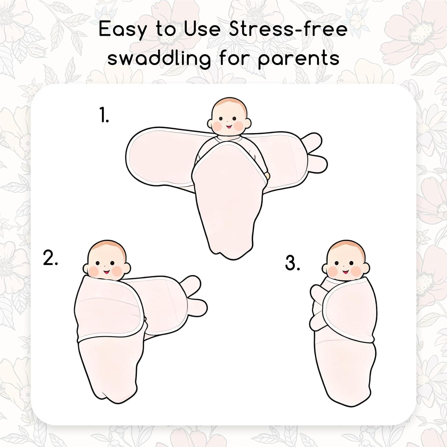 image:imageBaby Swaddles for Newborn Organic CottonSoft amp Snug Newborn Velcro Swaddle 03 Months Sleep Sack Helps Calm Startle Reflex 2Pack Wrap Nursery Swaddling Blankets ElephantChocolate Retro Floral