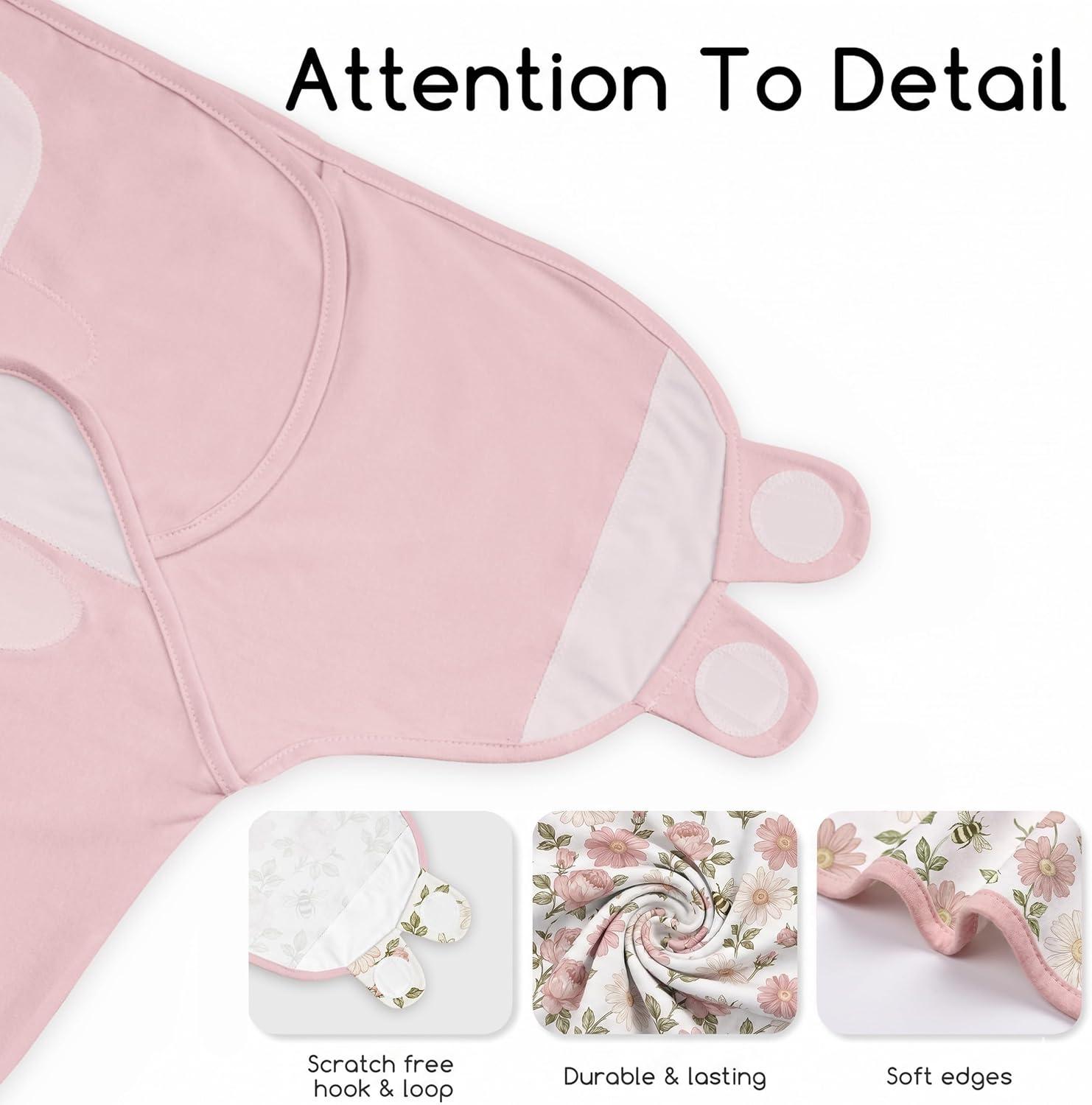 image:imageBaby Swaddles for Newborn Organic CottonSoft amp Snug Newborn Velcro Swaddle 03 Months Sleep Sack Helps Calm Startle Reflex 2Pack Wrap Nursery Swaddling Blankets ElephantBloom Floral