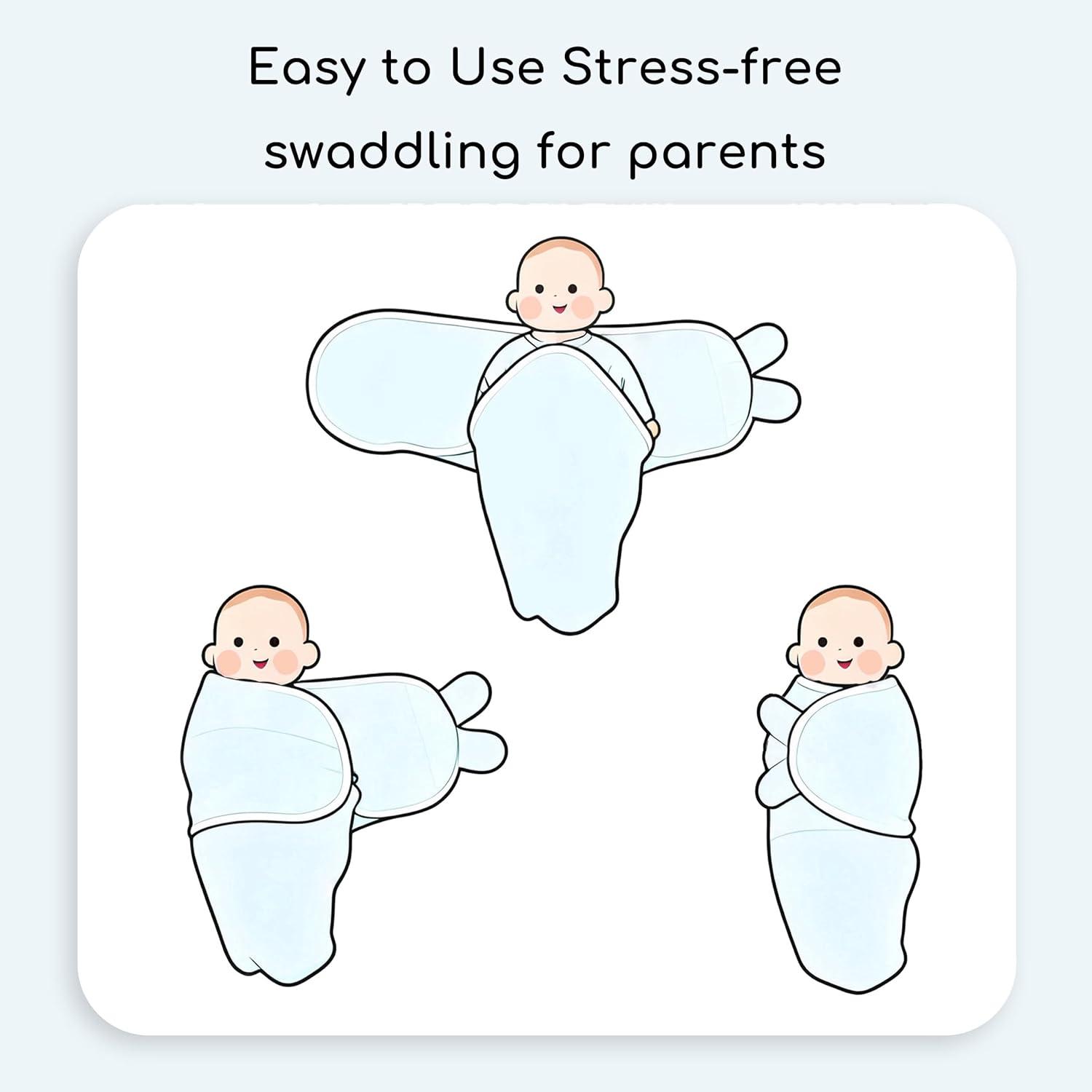 image:imageBaby Swaddles for Newborn Organic CottonSoft amp Snug Newborn Velcro Swaddle 03 Months Sleep Sack Helps Calm Startle Reflex 2Pack Wrap Nursery Swaddling Blankets ElephantGreen Blue