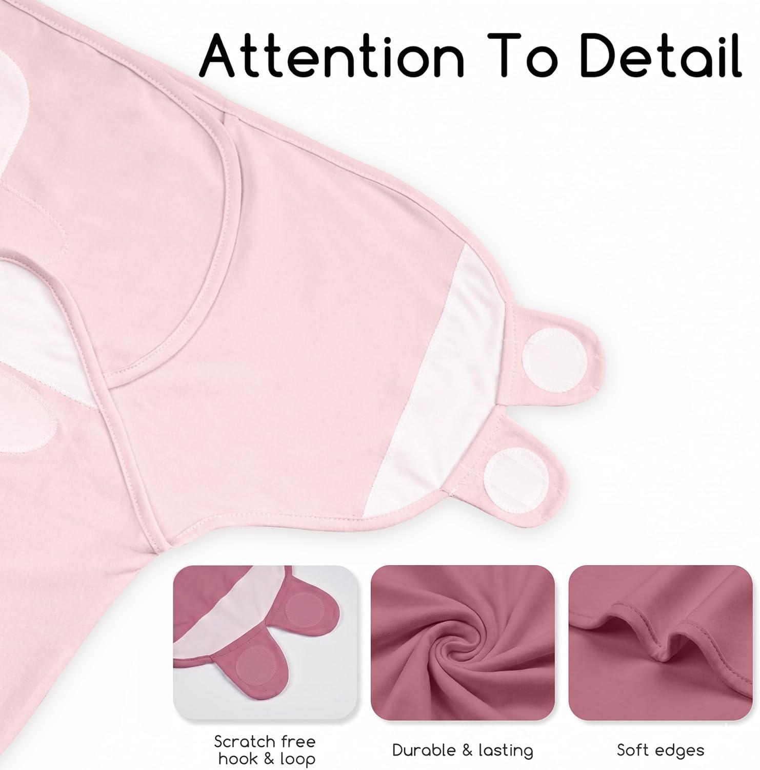 image:imageBaby Swaddles for Newborn Organic CottonSoft amp Snug Newborn Velcro Swaddle 03 Months Sleep Sack Helps Calm Startle Reflex 2Pack Wrap Nursery Swaddling Blankets ElephantBlush Mauve