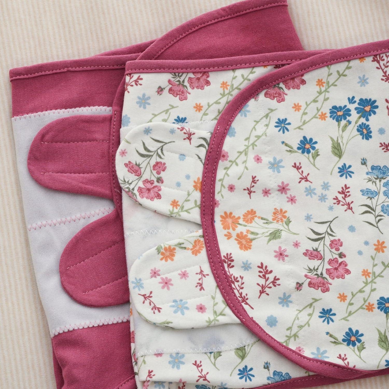 image:imageBaby Swaddles for Newborn Organic CottonSoft amp Snug Newborn Velcro Swaddle 03 Months Sleep Sack Helps Calm Startle Reflex 2Pack Wrap Nursery Swaddling Blankets ElephantCountry Floral