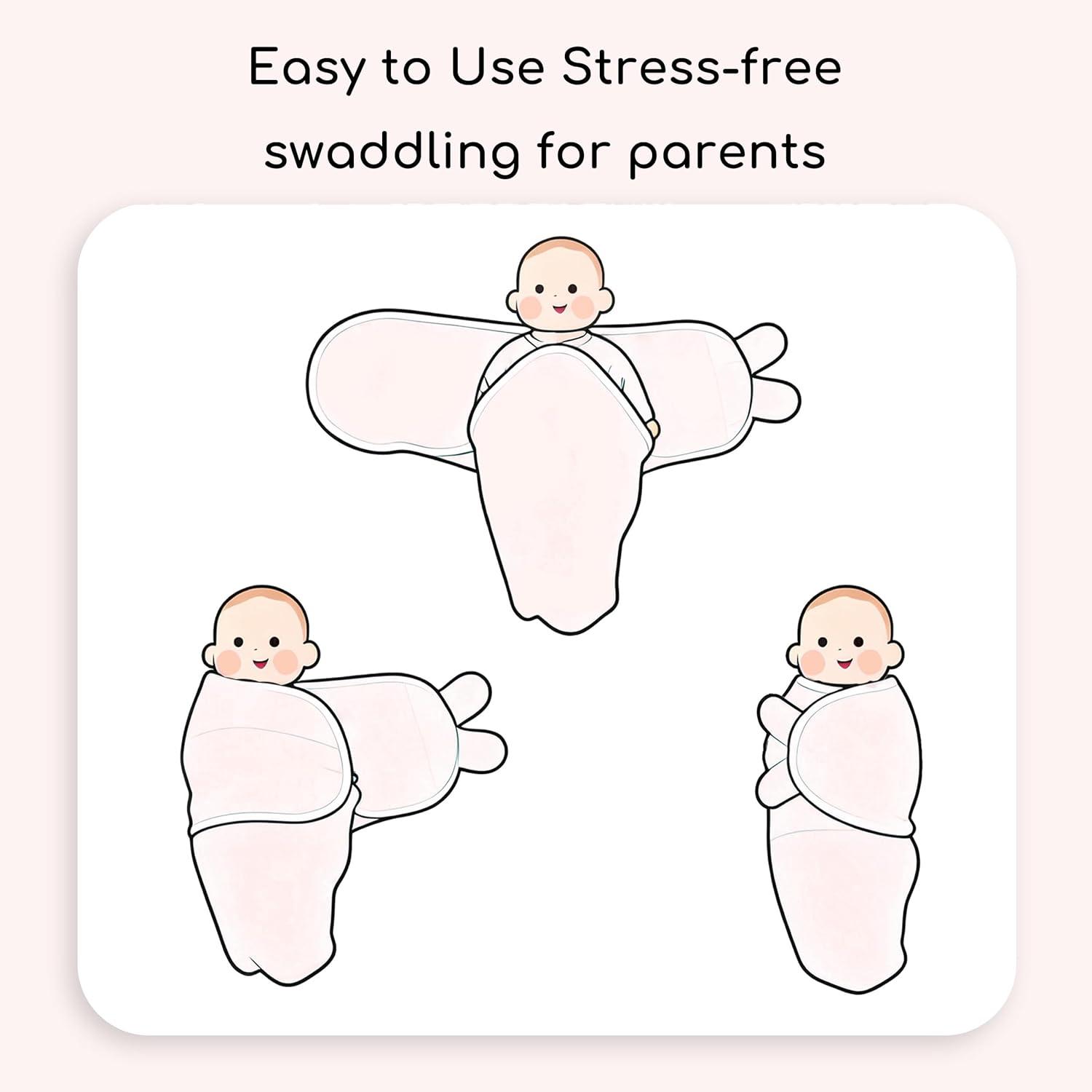 image:imageBaby Swaddles for Newborn Organic CottonSoft amp Snug Newborn Velcro Swaddle 03 Months Sleep Sack Helps Calm Startle Reflex 2Pack Wrap Nursery Swaddling Blankets ElephantBlush Mauve