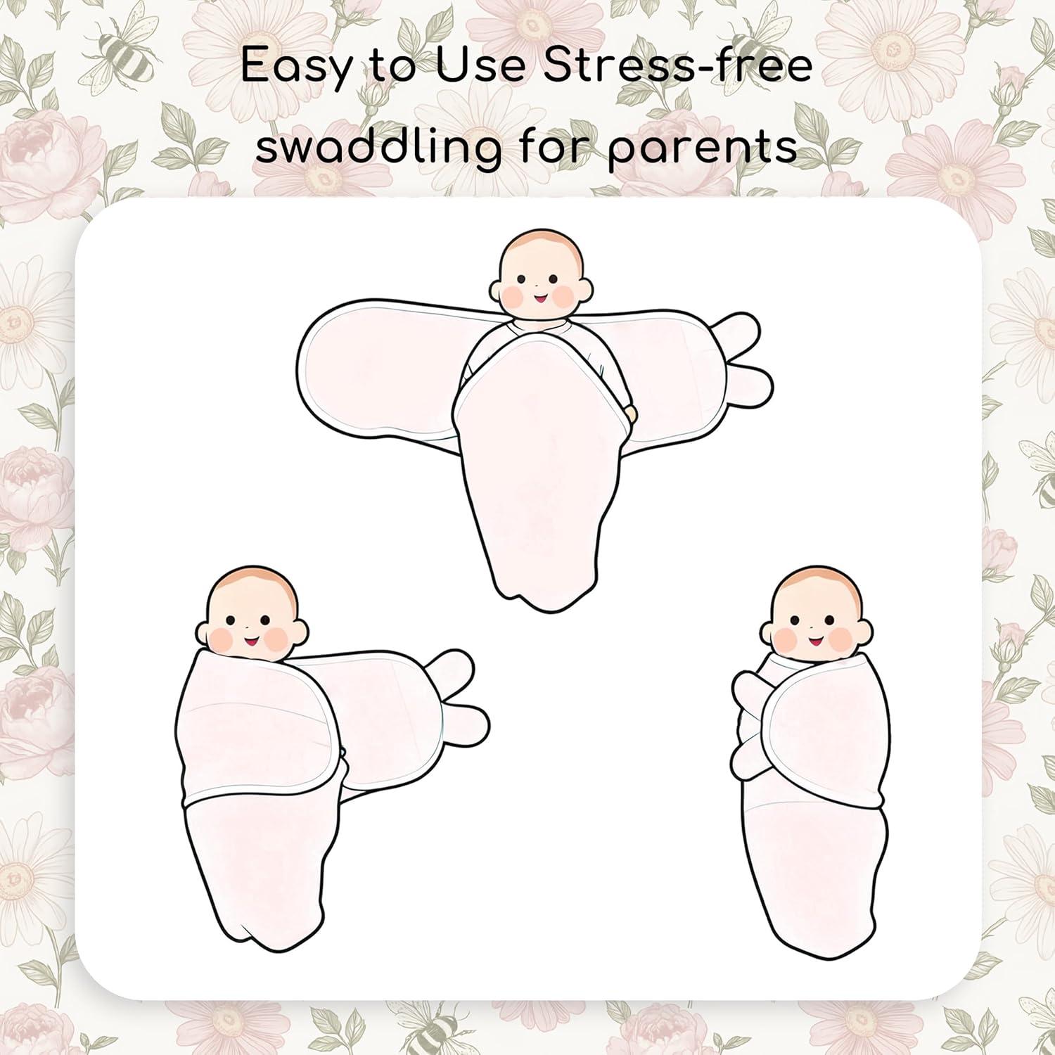 image:imageBaby Swaddles for Newborn Organic CottonSoft amp Snug Newborn Velcro Swaddle 03 Months Sleep Sack Helps Calm Startle Reflex 2Pack Wrap Nursery Swaddling Blankets ElephantBloom Floral