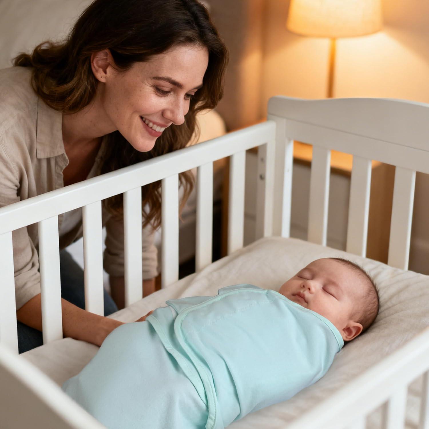 image:imageBaby Swaddles for Newborn Organic CottonSoft amp Snug Newborn Velcro Swaddle 03 Months Sleep Sack Helps Calm Startle Reflex 2Pack Wrap Nursery Swaddling Blankets ElephantSage Elephant