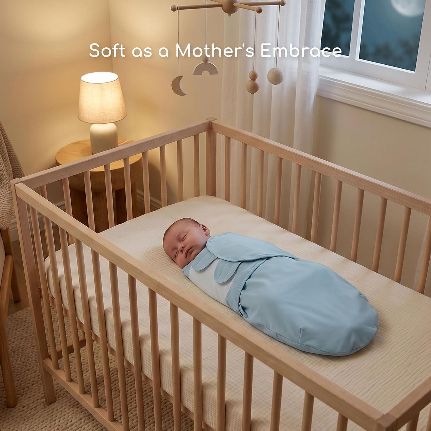 image:imageBaby Swaddles for Newborn Organic CottonSoft amp Snug Newborn Velcro Swaddle 03 Months Sleep Sack Helps Calm Startle Reflex 2Pack Wrap Nursery Swaddling Blankets ElephantGreen Blue