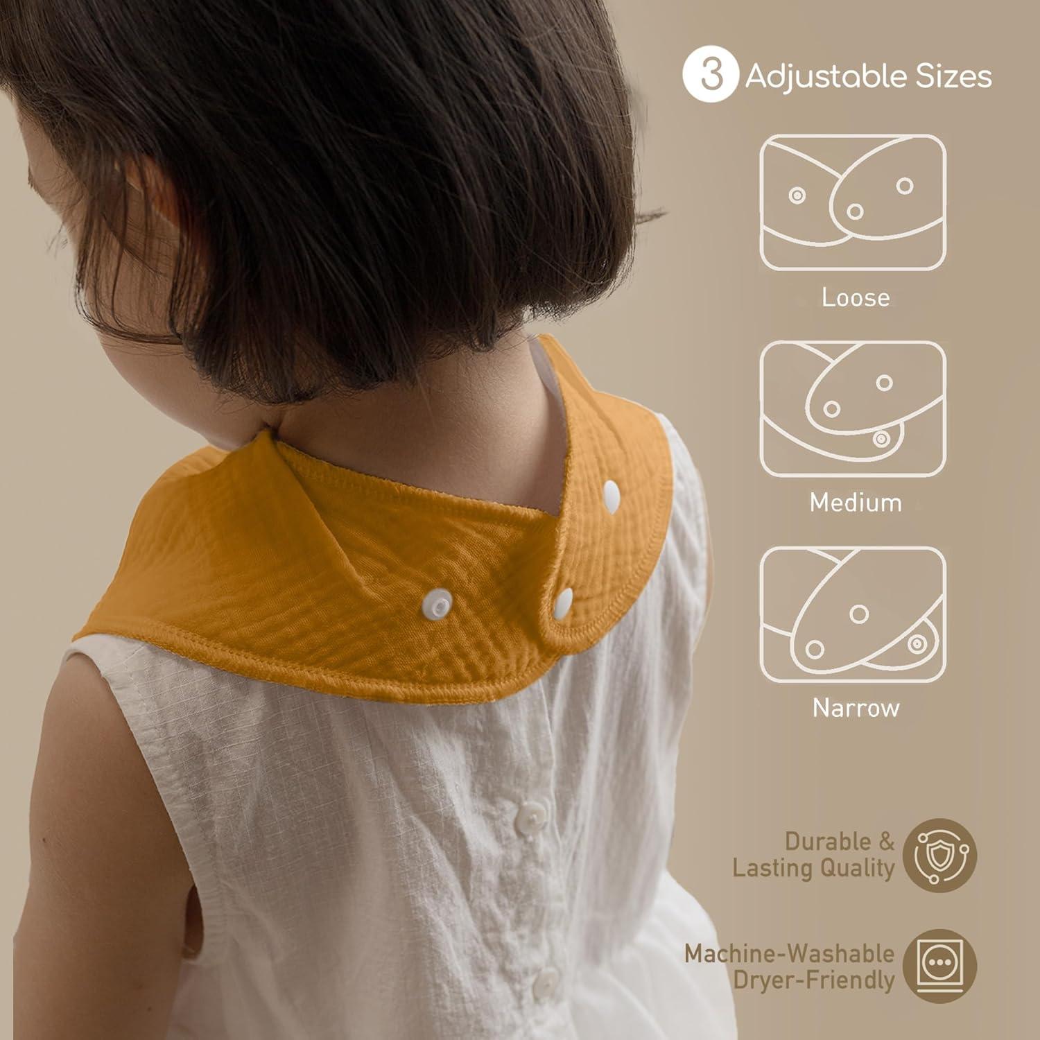 image:imageMuslin Baby Bibs 8 Pack Baby Bandana Drool Bib for Drooling and Teething Cotton Soft Absorbent for Girls Boys Calm Style Plain Solid ColorClassic
