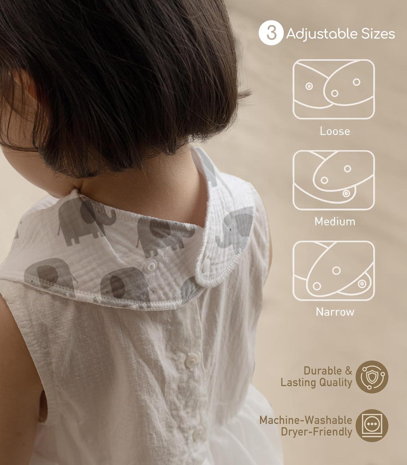 image:imageMuslin Baby Bibs 8 Pack Baby Bandana Drool Bib for Drooling and Teething Cotton Soft Absorbent for Girls Boys Calm Style Plain Solid ColorGrey Animals