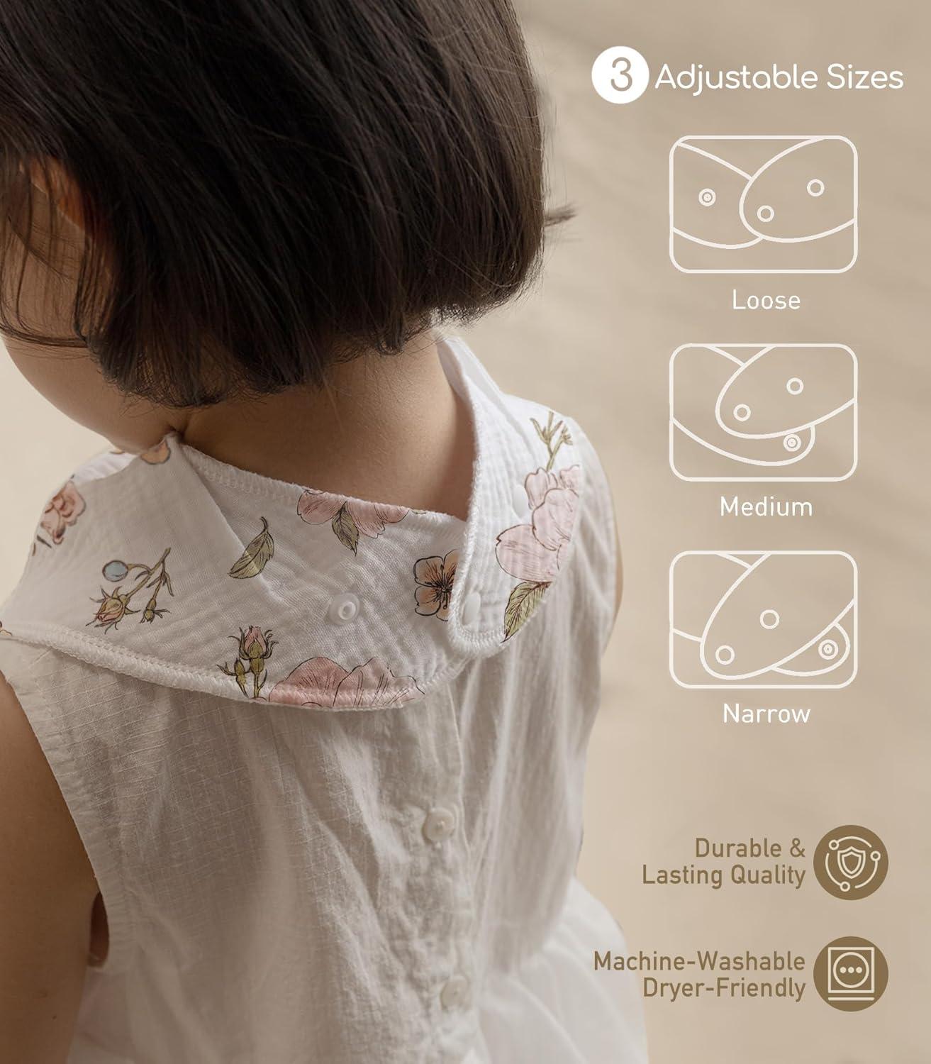 image:imageMuslin Baby Bibs 8 Pack Baby Bandana Drool Bib for Drooling and Teething Cotton Soft Absorbent for Girls Boys Calm Style Plain Solid ColorPink Green Floral