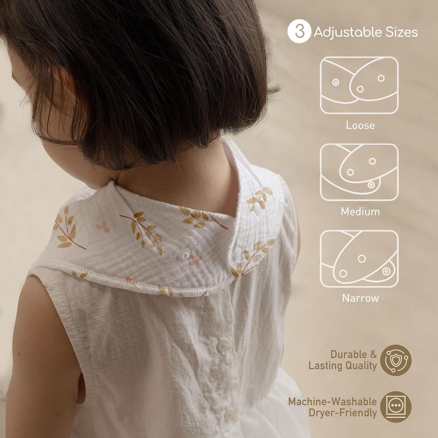 image:imageMuslin Baby Bibs 8 Pack Baby Bandana Drool Bib for Drooling and Teething Cotton Soft Absorbent for Girls Boys Calm Style Plain Solid ColorPinkishorange Floral