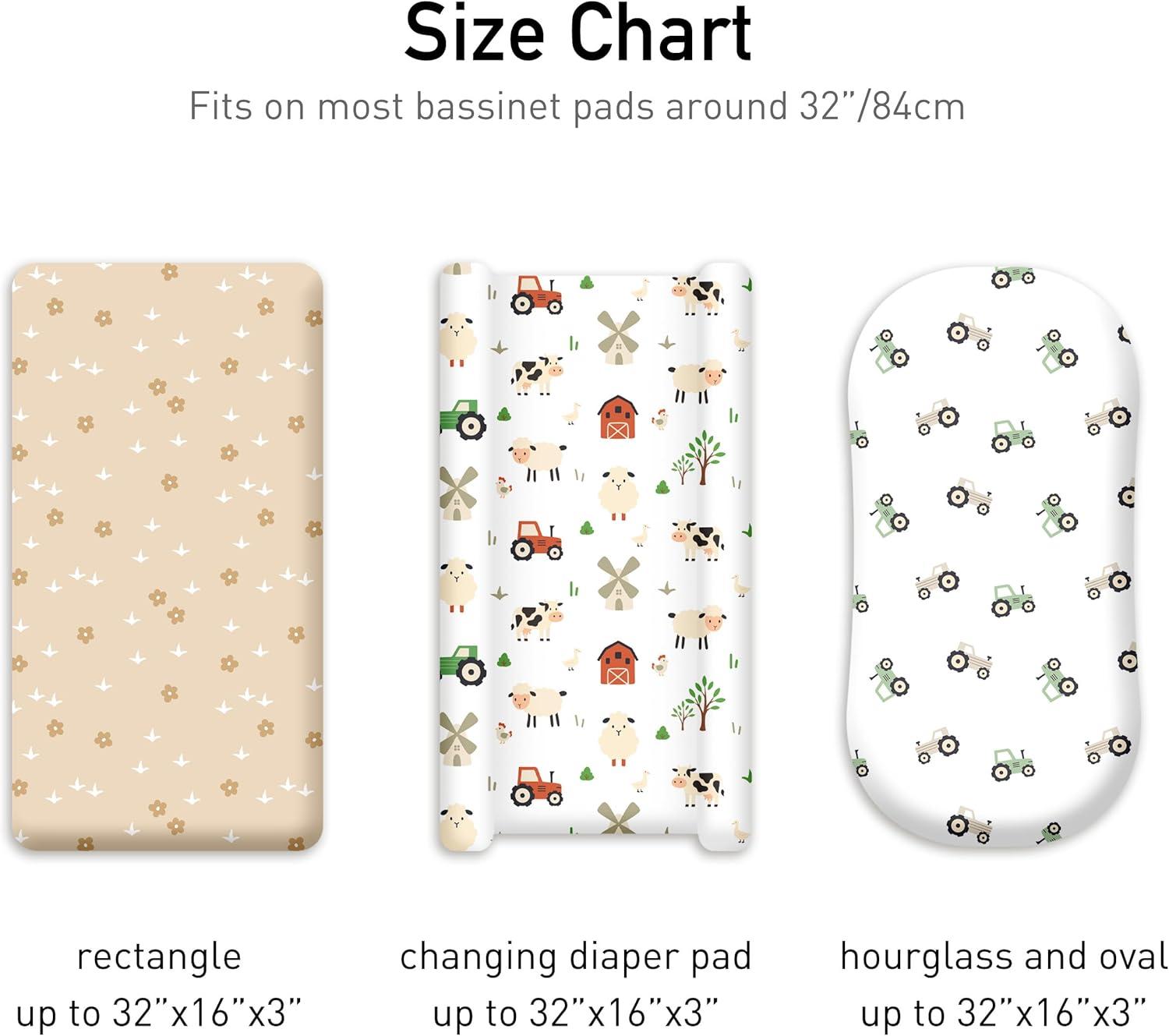 image:imageNap Mat Sheet 47x24 3 Pack Pink Floral Baby Crib Sheets Fitted Elastic Corners Preschool Day Care Rest Mat Cover Soft Breathable Compatible with Regalo My Cot Joovy Travel CotFarm Animals