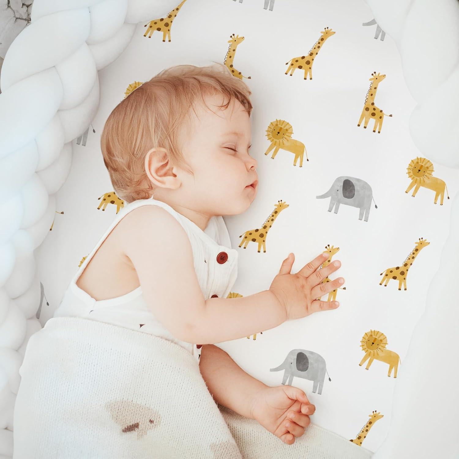 image:imageNap Mat Sheet 47x24 3 Pack Pink Floral Baby Crib Sheets Fitted Elastic Corners Preschool Day Care Rest Mat Cover Soft Breathable Compatible with Regalo My Cot Joovy Travel CotYellow Dinosaur