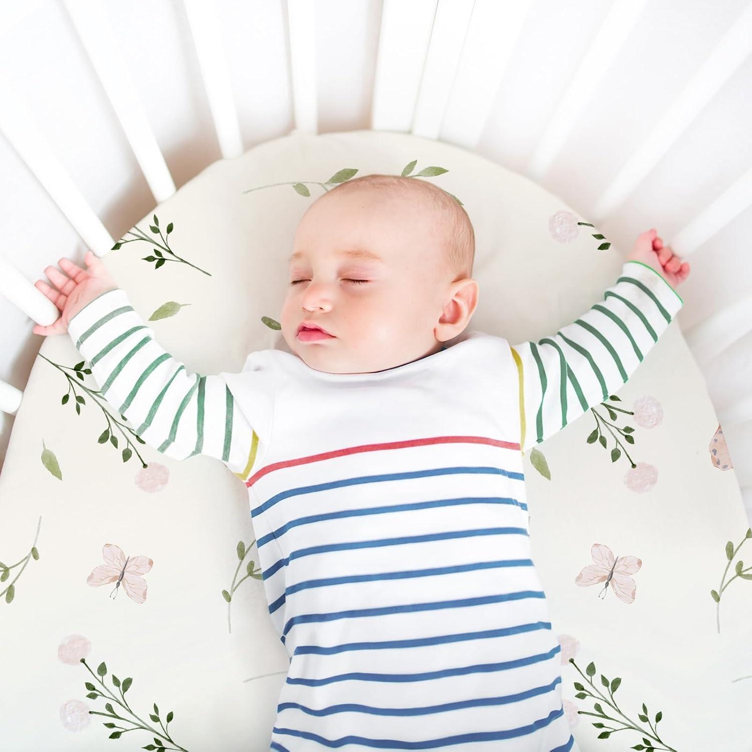 image:imageNap Mat Sheet 47x24 3 Pack Pink Floral Baby Crib Sheets Fitted Elastic Corners Preschool Day Care Rest Mat Cover Soft Breathable Compatible with Regalo My Cot Joovy Travel CotYellow Dinosaur