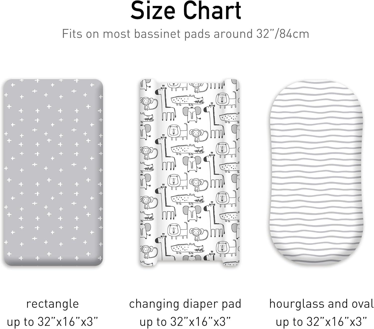 image:imageNap Mat Sheet 47x24 3 Pack Pink Floral Baby Crib Sheets Fitted Elastic Corners Preschool Day Care Rest Mat Cover Soft Breathable Compatible with Regalo My Cot Joovy Travel CotGrey Animals