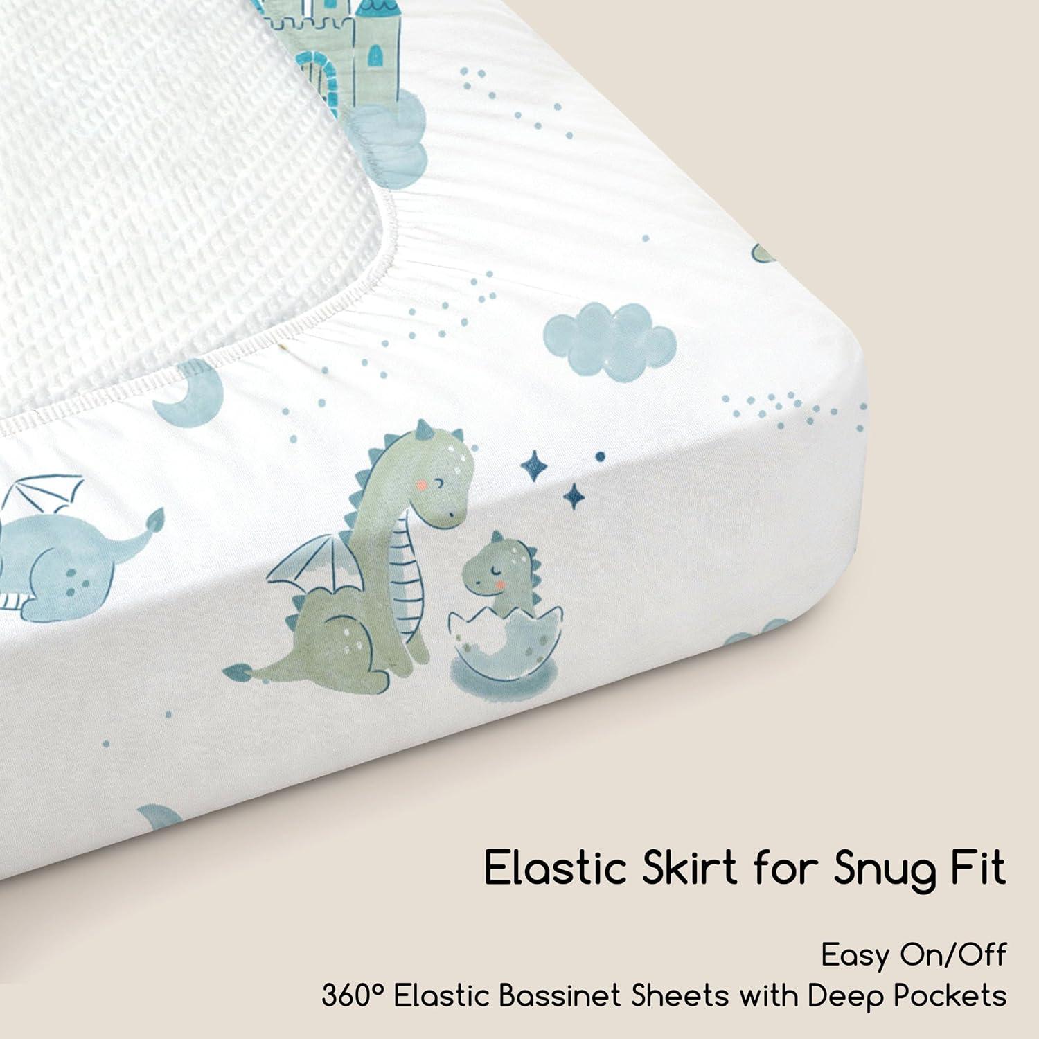 image:imageNap Mat Sheet 47x24 3 Pack Pink Floral Baby Crib Sheets Fitted Elastic Corners Preschool Day Care Rest Mat Cover Soft Breathable Compatible with Regalo My Cot Joovy Travel CotBlue Dinosaur