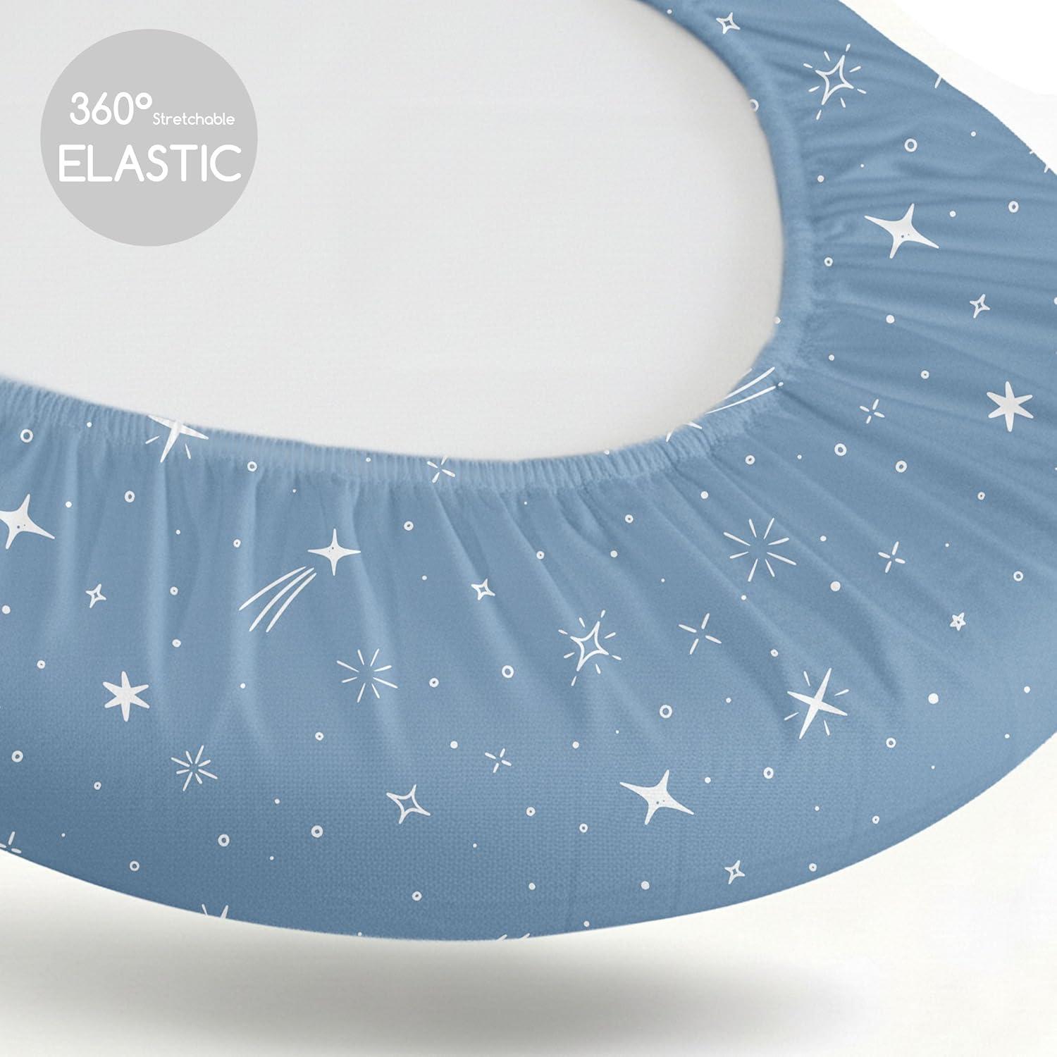 image:imageNap Mat Sheet 47x24 3 Pack Pink Floral Baby Crib Sheets Fitted Elastic Corners Preschool Day Care Rest Mat Cover Soft Breathable Compatible with Regalo My Cot Joovy Travel CotNavy Blue Planet