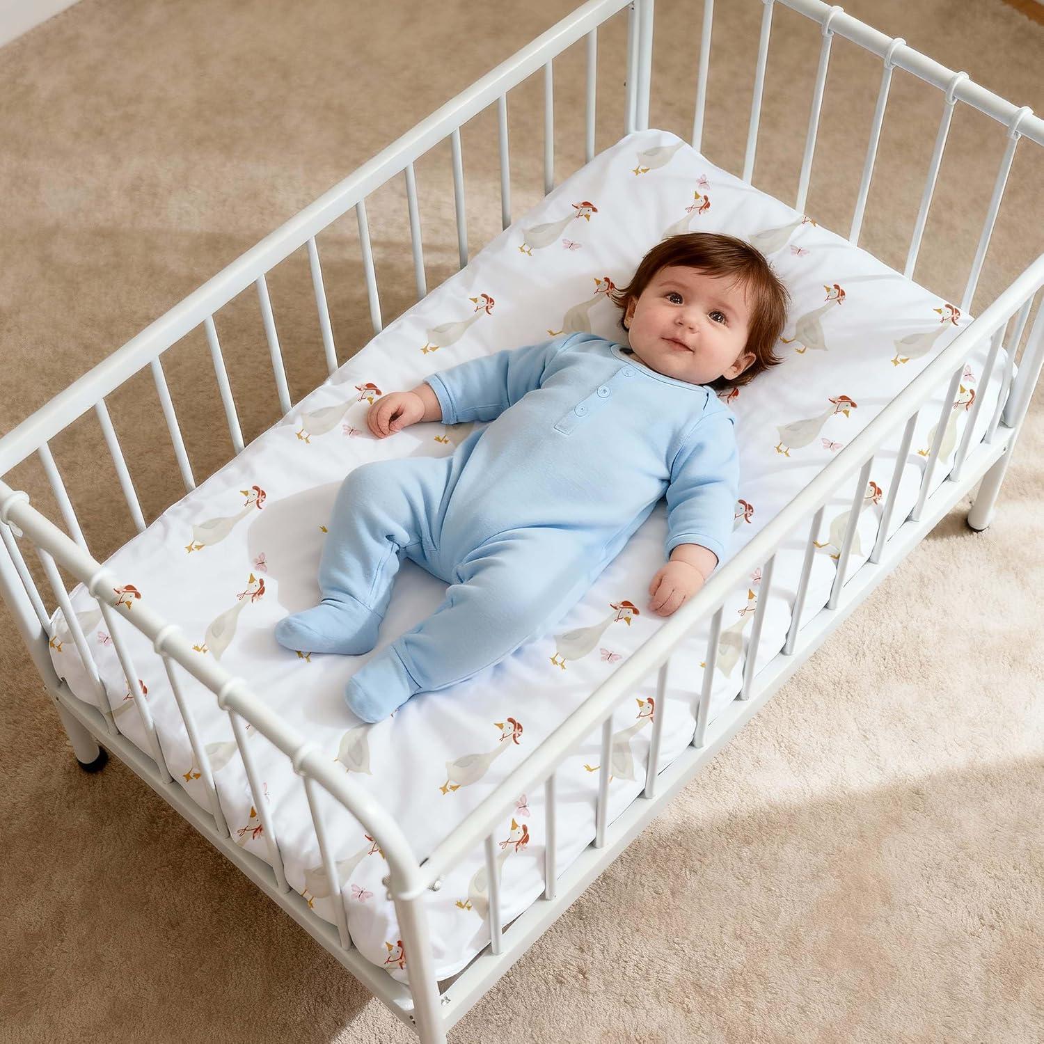 image:imageNap Mat Sheet 47x24 3 Pack Pink Floral Baby Crib Sheets Fitted Elastic Corners Preschool Day Care Rest Mat Cover Soft Breathable Compatible with Regalo My Cot Joovy Travel CotPink Animal