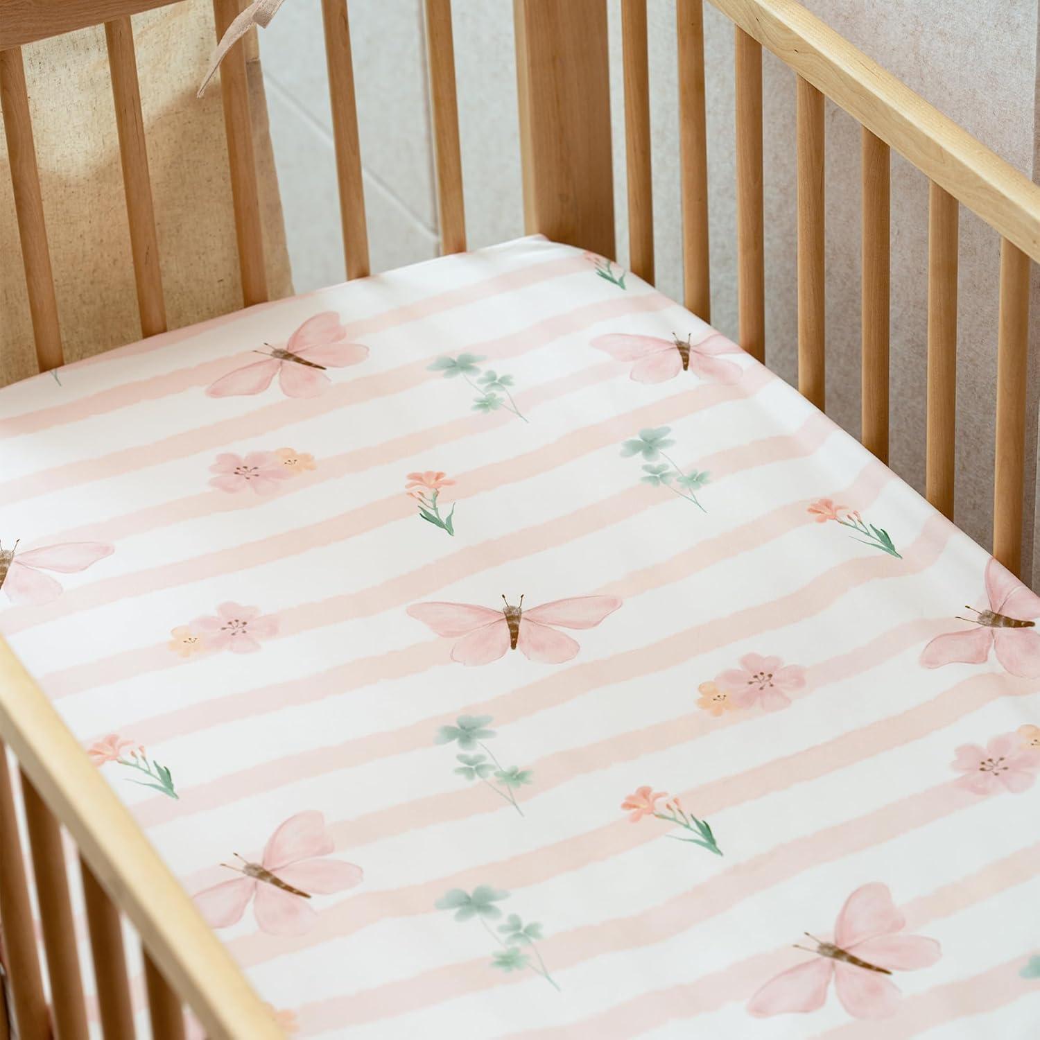 image:imageNap Mat Sheet 47x24 3 Pack Pink Floral Baby Crib Sheets Fitted Elastic Corners Preschool Day Care Rest Mat Cover Soft Breathable Compatible with Regalo My Cot Joovy Travel CotPink Animal