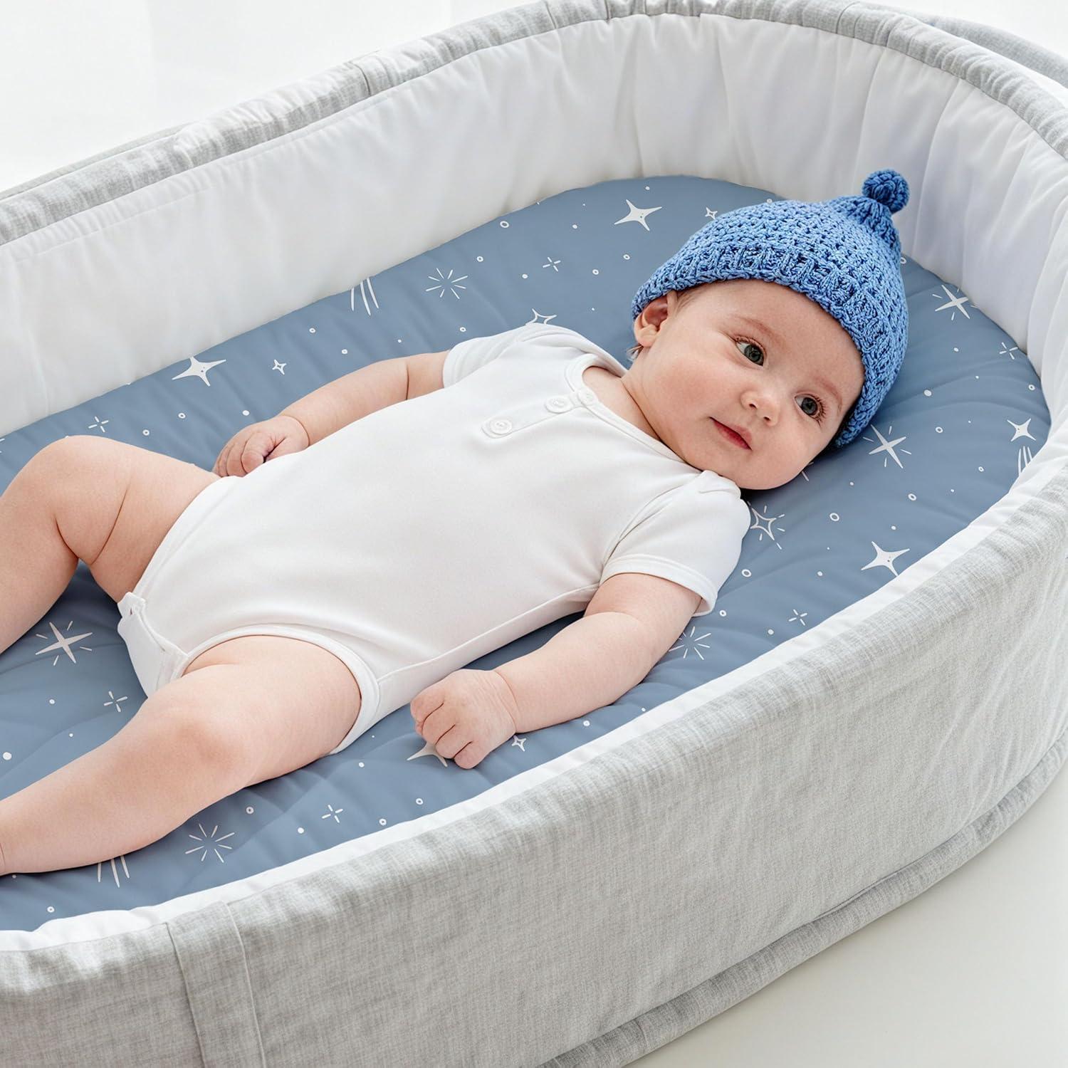 image:imageNap Mat Sheet 47x24 3 Pack Pink Floral Baby Crib Sheets Fitted Elastic Corners Preschool Day Care Rest Mat Cover Soft Breathable Compatible with Regalo My Cot Joovy Travel CotNavy Blue Planet