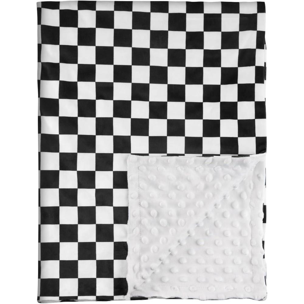 image:imageBaby Minky Blanket for Boys Girl Super Soft Newborn Nursery Blanket with Double Layer Dotted Backing 30x40 Cozy Printed Bed Throw Blanket Undersea WorldCherkerd Black