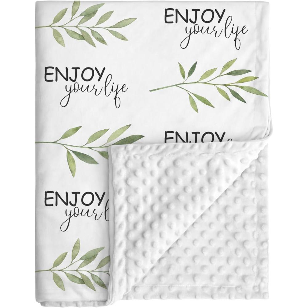 image:imageBaby Minky Blanket for Boys Girl Super Soft Newborn Nursery Blanket with Double Layer Dotted Backing 30x40 Cozy Printed Bed Throw Blanket Undersea WorldWhite Branch