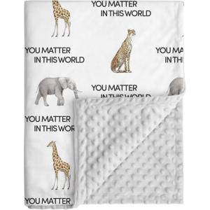 image:imageBaby Minky Blanket for Boys Girl Super Soft Newborn Nursery Blanket with Double Layer Dotted Backing 30x40 Cozy Printed Bed Throw Blanket Undersea WorldWhite Leopard