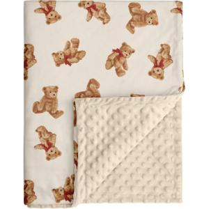 image:imageBaby Minky Blanket for Boys Girl Super Soft Newborn Nursery Blanket with Double Layer Dotted Backing 30x40 Cozy Printed Bed Throw Blanket Undersea WorldBeige Bear