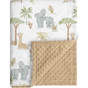 image:imageBaby Minky Blanket for Boys Girl Super Soft Newborn Nursery Blanket with Double Layer Dotted Backing 30x40 Cozy Printed Bed Throw Blanket Undersea WorldLight Brown Elephant