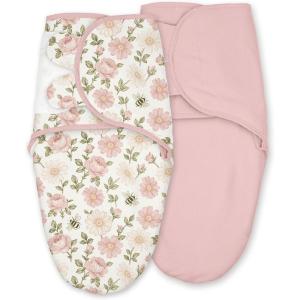 image:imageBaby Swaddles for Newborn Organic CottonSoft amp Snug Newborn Velcro Swaddle 03 Months Sleep Sack Helps Calm Startle Reflex 2Pack Wrap Nursery Swaddling Blankets ElephantBloom Floral