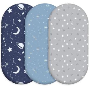 image:imageNap Mat Sheet 47x24 3 Pack Pink Floral Baby Crib Sheets Fitted Elastic Corners Preschool Day Care Rest Mat Cover Soft Breathable  Compatible with Regalo My Cot Joovy Travel CotNavy Blue Planet
