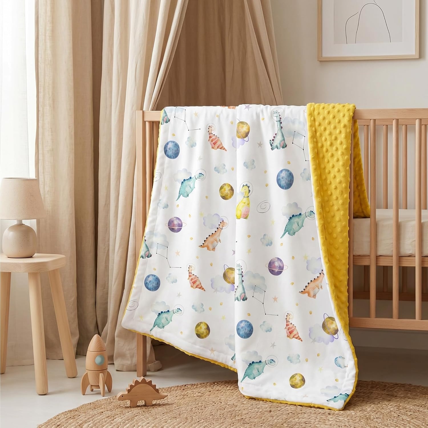 image:imageBaby Blankets for Boys Girls Yellow Dinosaur 30x40 Soft Cozy Fleece Receiving Blanket for Newborn amp Toddler 3D Minky Dotted Backing Breathable for Crib Stroller amp Tummy TimeYellow Dinosaur