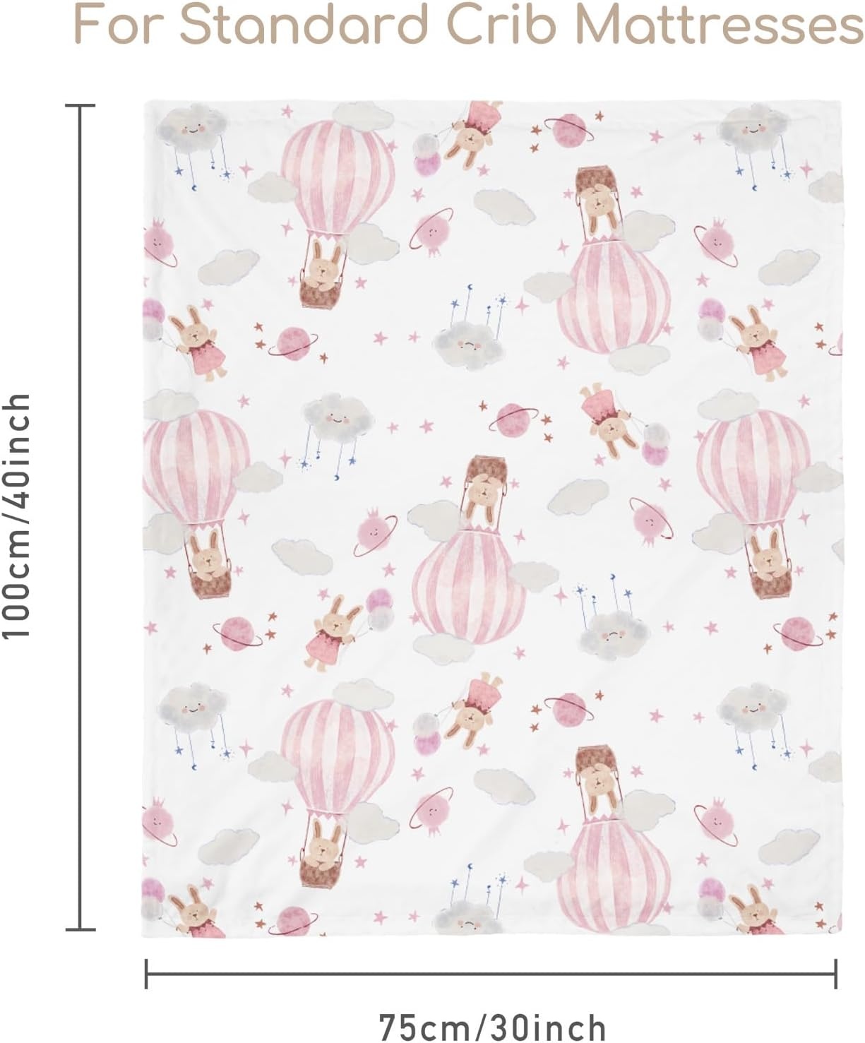 image:imageBaby Blankets for Boys Girls Yellow Dinosaur 30x40 Soft Cozy Fleece Receiving Blanket for Newborn amp Toddler 3D Minky Dotted Backing Breathable for Crib Stroller amp Tummy TimePink Balloon Rabbit