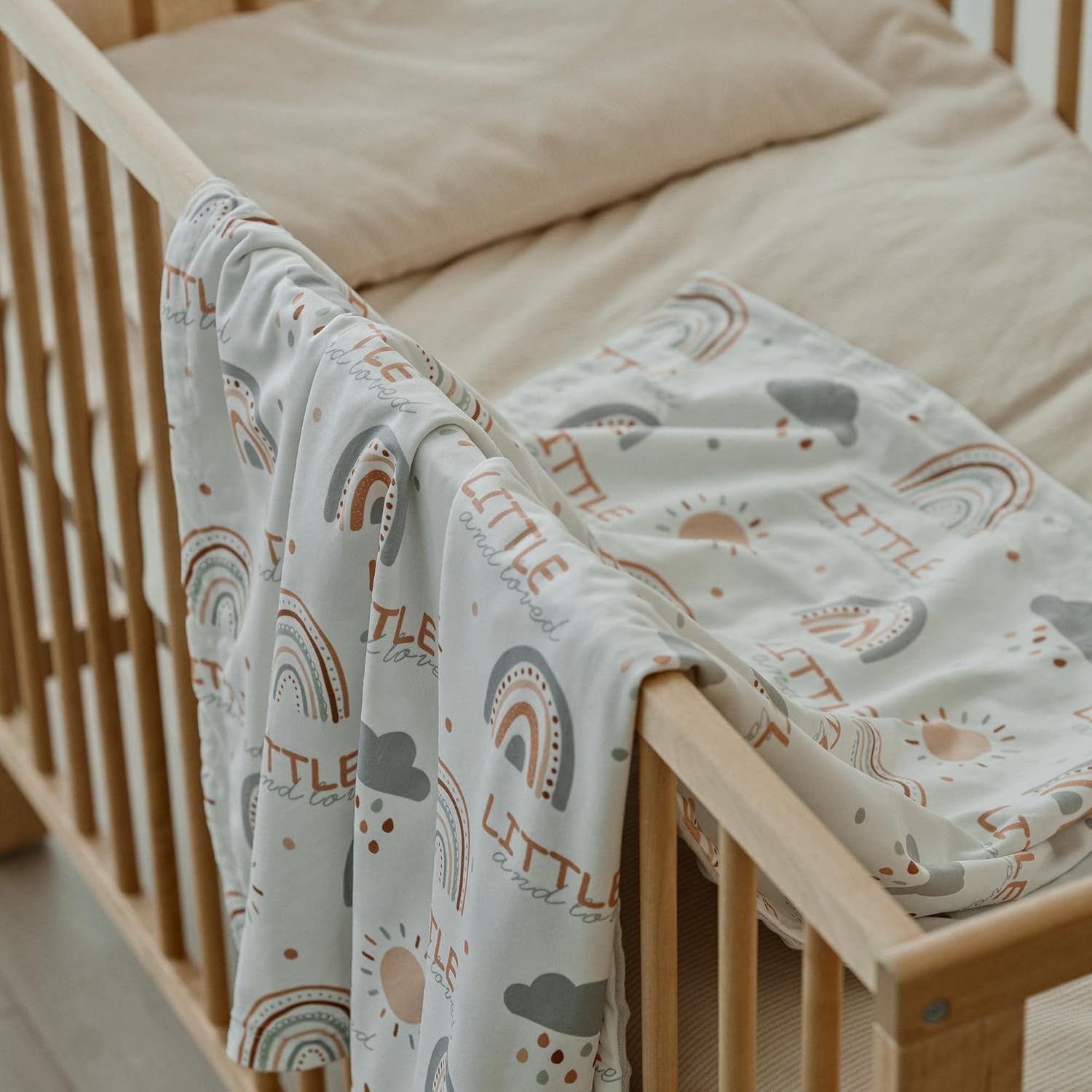 image:imageBaby Blankets for Boys Girls Yellow Dinosaur 30x40 Soft Cozy Fleece Receiving Blanket for Newborn amp Toddler 3D Minky Dotted Backing Breathable for Crib Stroller amp Tummy TimeLight Gray Rainbow