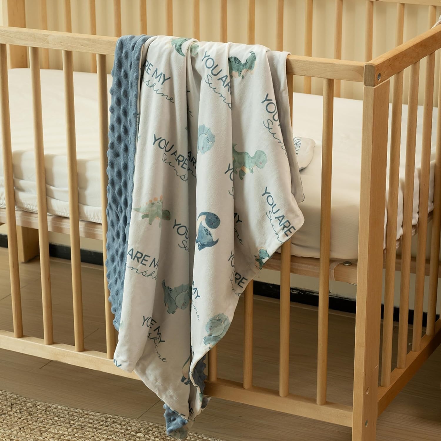image:imageBaby Blankets for Boys Girls Yellow Dinosaur 30x40 Soft Cozy Fleece Receiving Blanket for Newborn amp Toddler 3D Minky Dotted Backing Breathable for Crib Stroller amp Tummy TimeBlue Dinosaur