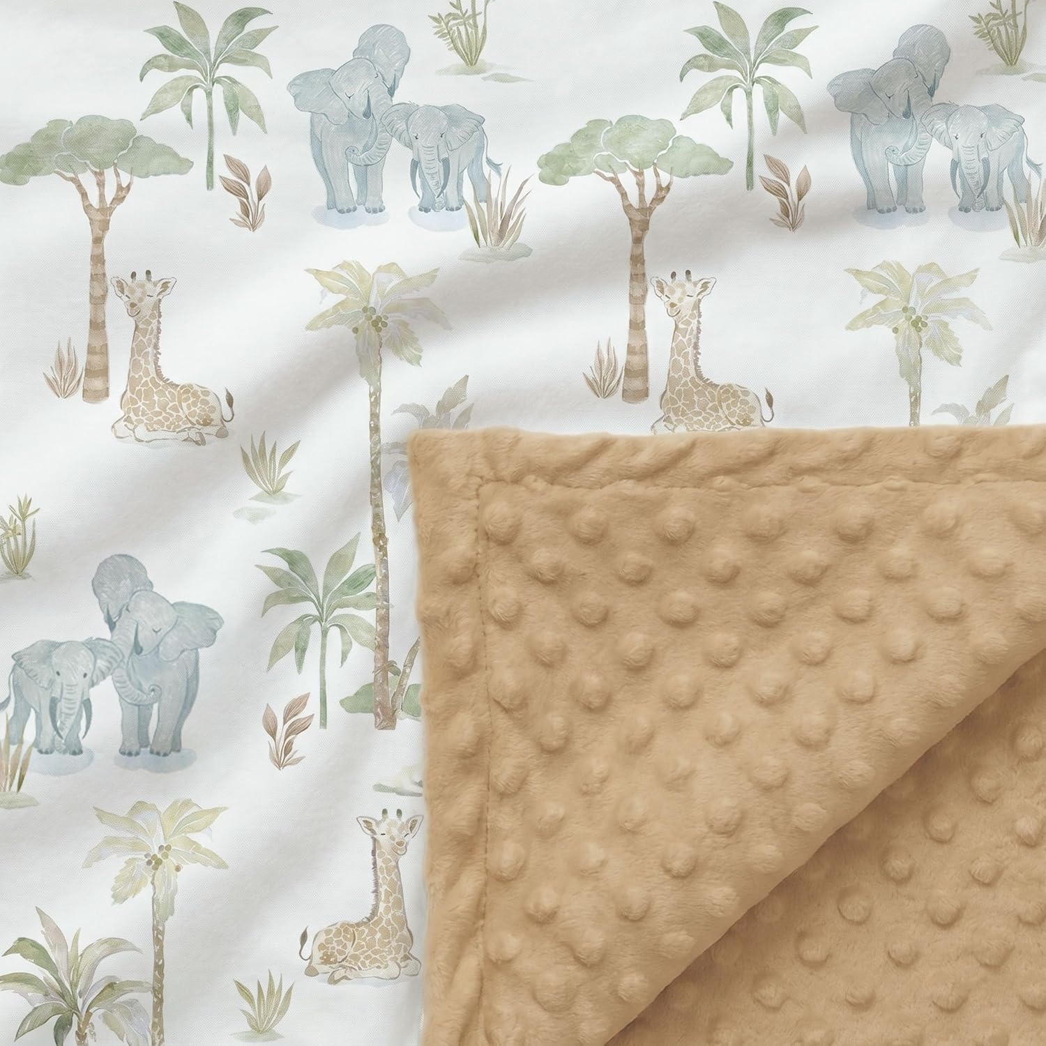 image:imageBaby Blankets for Boys Girls Yellow Dinosaur 30x40 Soft Cozy Fleece Receiving Blanket for Newborn amp Toddler 3D Minky Dotted Backing Breathable for Crib Stroller amp Tummy TimeLight Brown Elephant