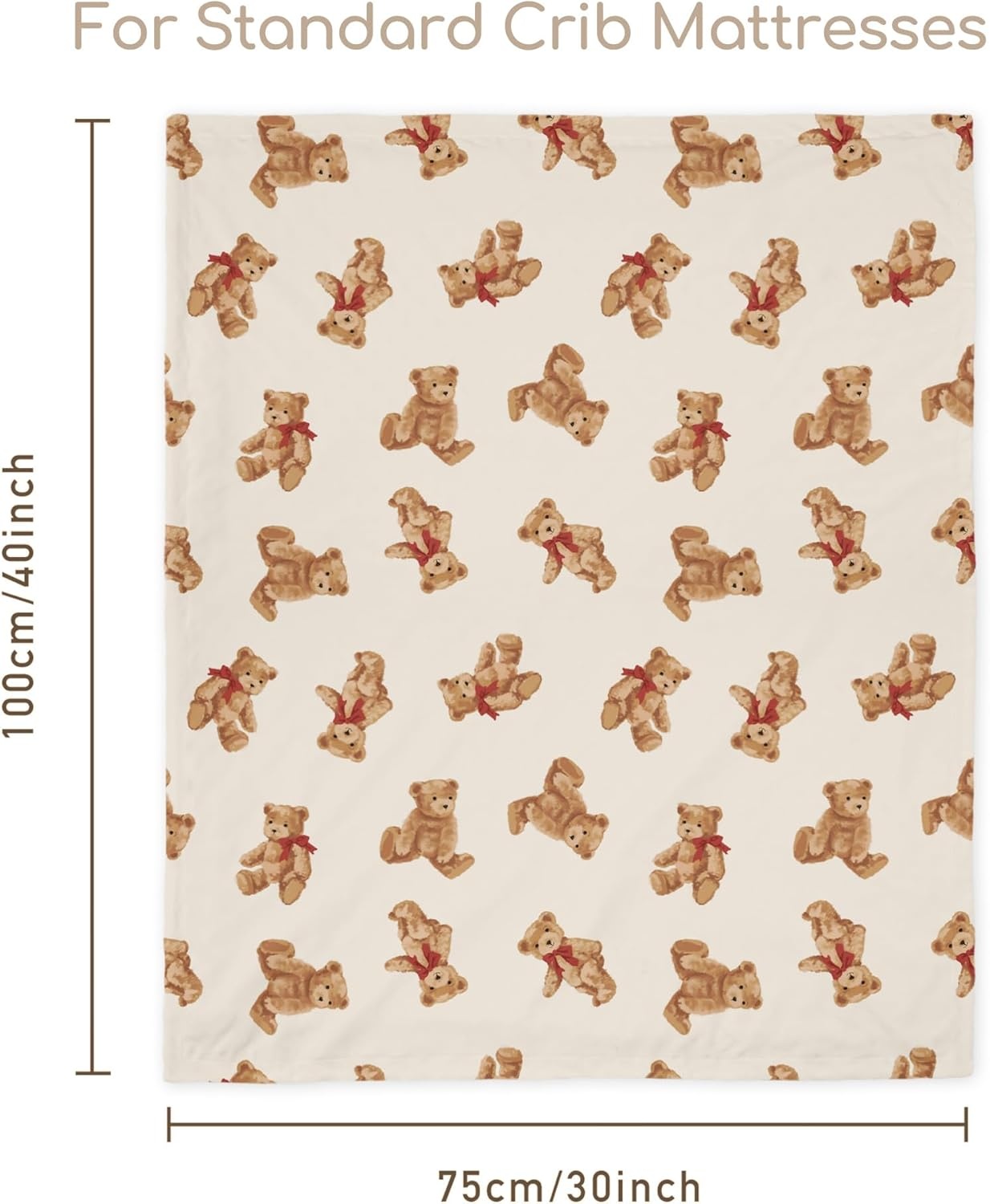 image:imageBaby Blankets for Boys Girls Yellow Dinosaur 30x40 Soft Cozy Fleece Receiving Blanket for Newborn amp Toddler 3D Minky Dotted Backing Breathable for Crib Stroller amp Tummy TimeBeige Bear