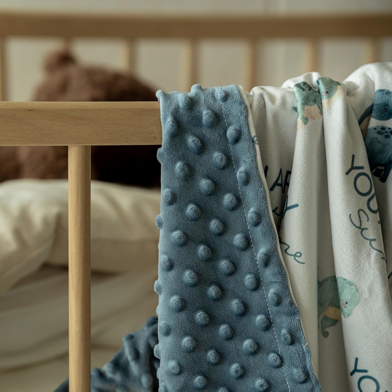 image:imageBaby Blankets for Boys Girls Yellow Dinosaur 30x40 Soft Cozy Fleece Receiving Blanket for Newborn amp Toddler 3D Minky Dotted Backing Breathable for Crib Stroller amp Tummy TimeBlue Dinosaur