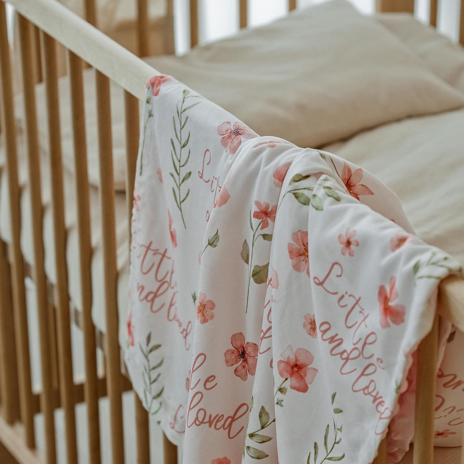 image:imageBaby Blankets for Boys Girls Yellow Dinosaur 30x40 Soft Cozy Fleece Receiving Blanket for Newborn amp Toddler 3D Minky Dotted Backing Breathable for Crib Stroller amp Tummy TimeA Pink Floral