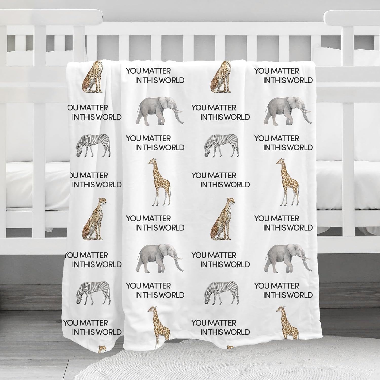 image:imageBaby Blankets for Boys Girls Yellow Dinosaur 30x40 Soft Cozy Fleece Receiving Blanket for Newborn amp Toddler 3D Minky Dotted Backing Breathable for Crib Stroller amp Tummy TimeWhite Leopard