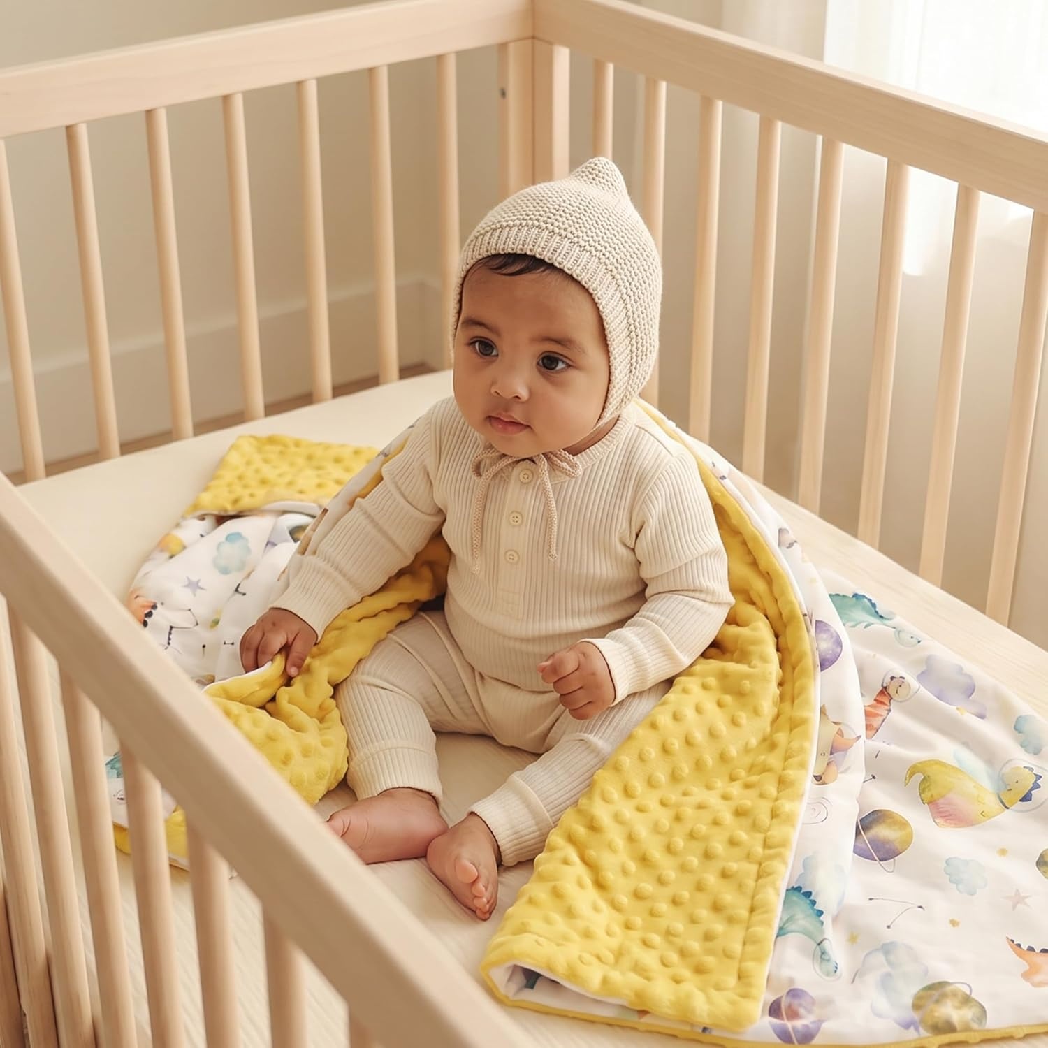 image:imageBaby Blankets for Boys Girls Yellow Dinosaur 30x40 Soft Cozy Fleece Receiving Blanket for Newborn amp Toddler 3D Minky Dotted Backing Breathable for Crib Stroller amp Tummy TimeYellow Dinosaur