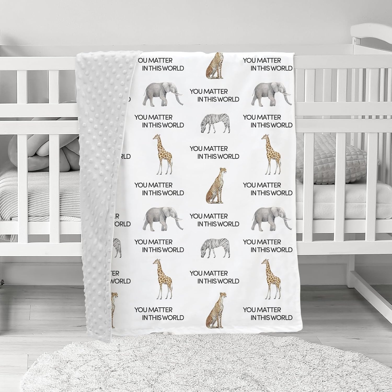 image:imageBaby Blankets for Boys Girls Yellow Dinosaur 30x40 Soft Cozy Fleece Receiving Blanket for Newborn amp Toddler 3D Minky Dotted Backing Breathable for Crib Stroller amp Tummy TimeWhite Leopard