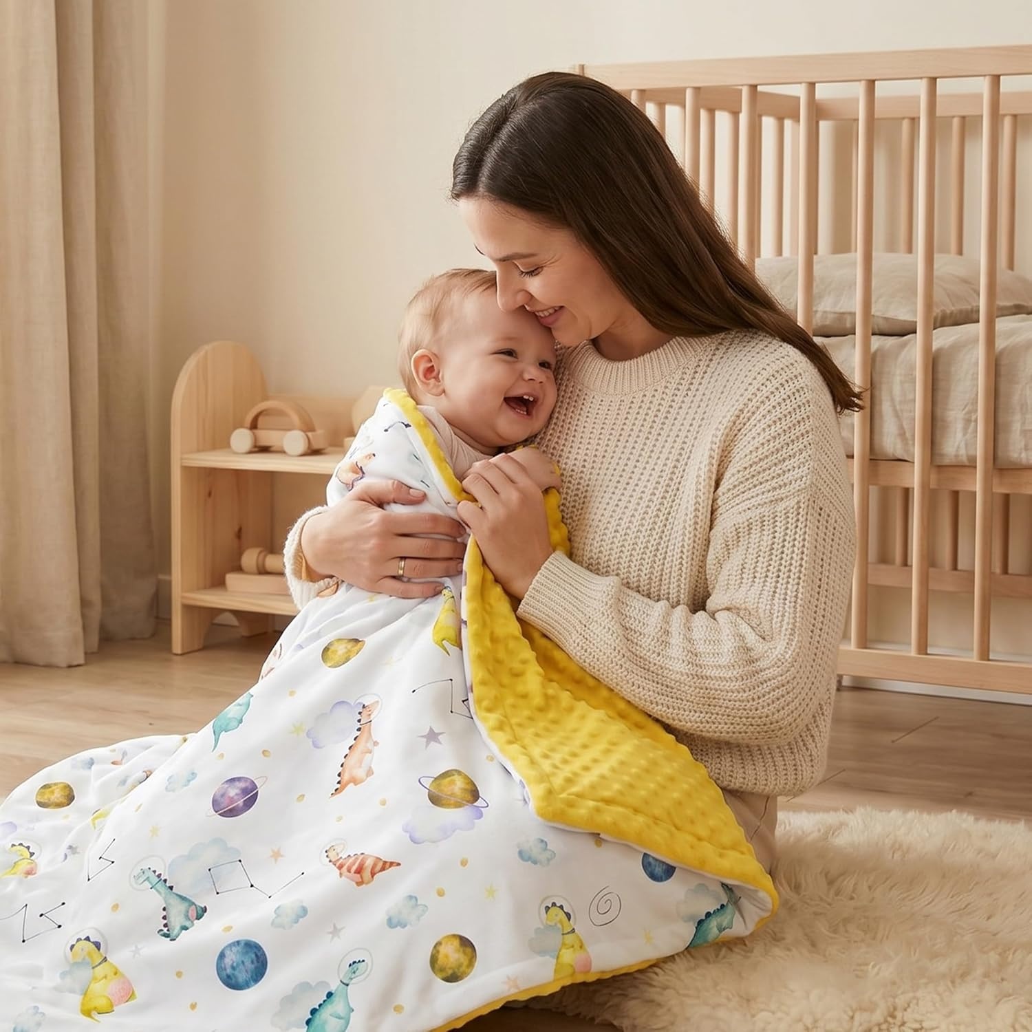 image:imageBaby Blankets for Boys Girls Yellow Dinosaur 30x40 Soft Cozy Fleece Receiving Blanket for Newborn amp Toddler 3D Minky Dotted Backing Breathable for Crib Stroller amp Tummy TimeYellow Dinosaur