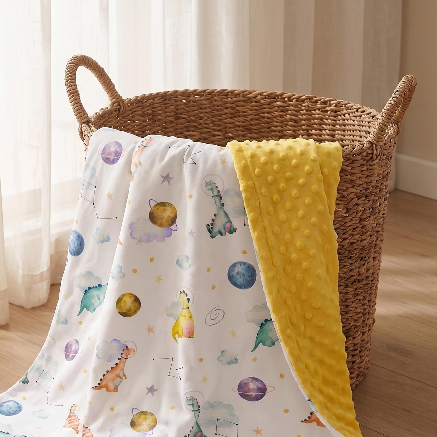 image:imageBaby Blankets for Boys Girls Yellow Dinosaur 30x40 Soft Cozy Fleece Receiving Blanket for Newborn amp Toddler 3D Minky Dotted Backing Breathable for Crib Stroller amp Tummy TimeYellow Dinosaur