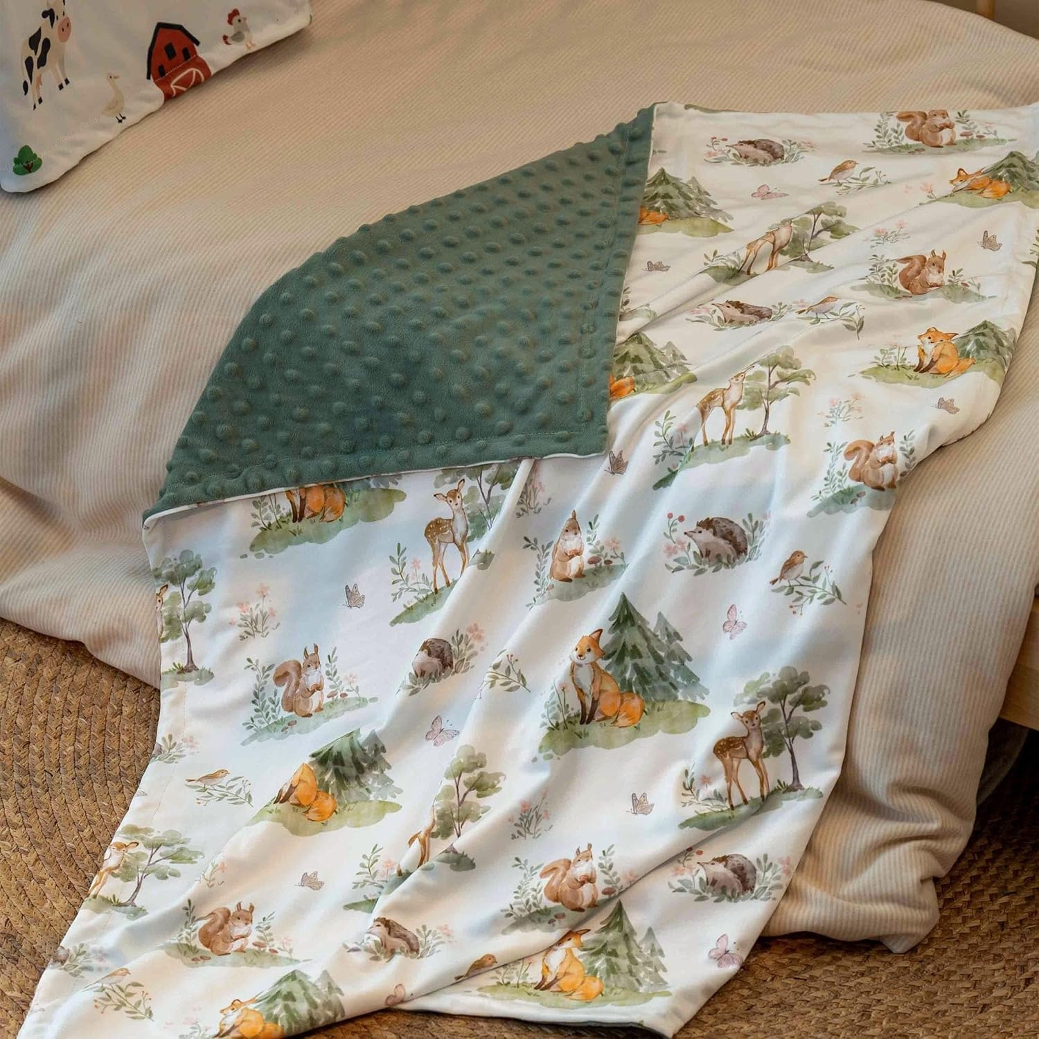 image:imageBaby Blankets for Boys Girls Yellow Dinosaur 30x40 Soft Cozy Fleece Receiving Blanket for Newborn amp Toddler 3D Minky Dotted Backing Breathable for Crib Stroller amp Tummy TimeSage Green Jungle Animals